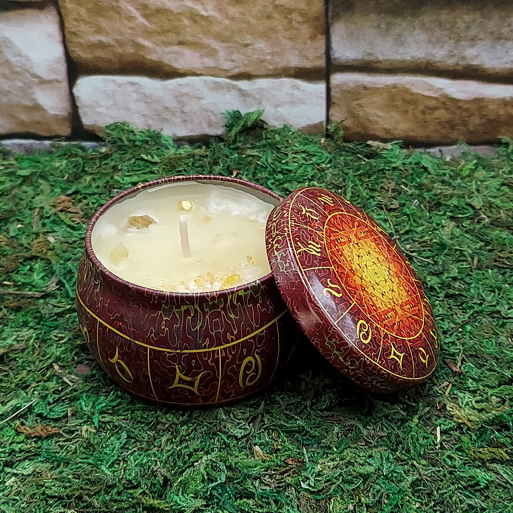 Ritual Tin Candle w/Crystals | Candle | Wiccan Center