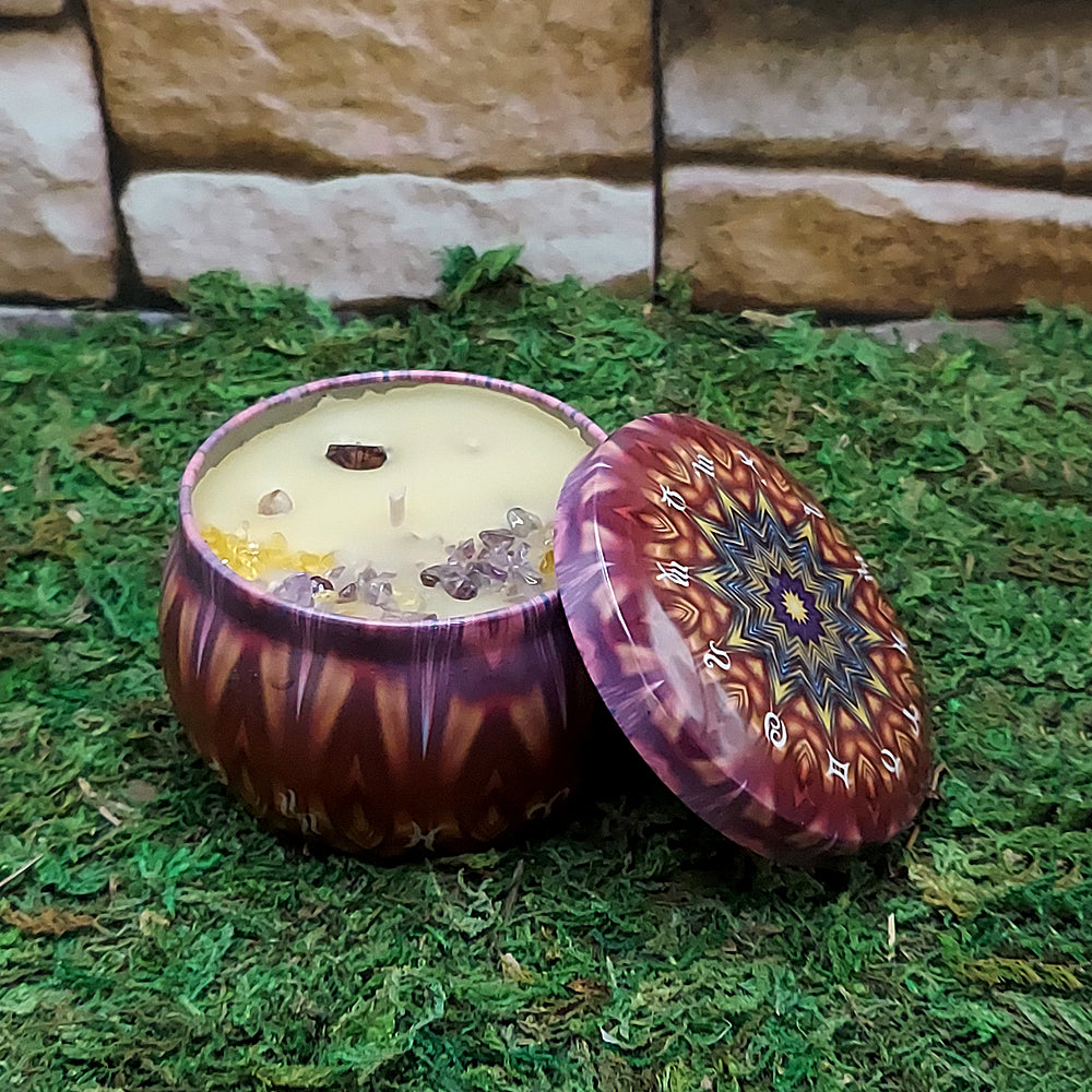 Ritual Tin Candle w/Crystals | Candle | Wiccan Center