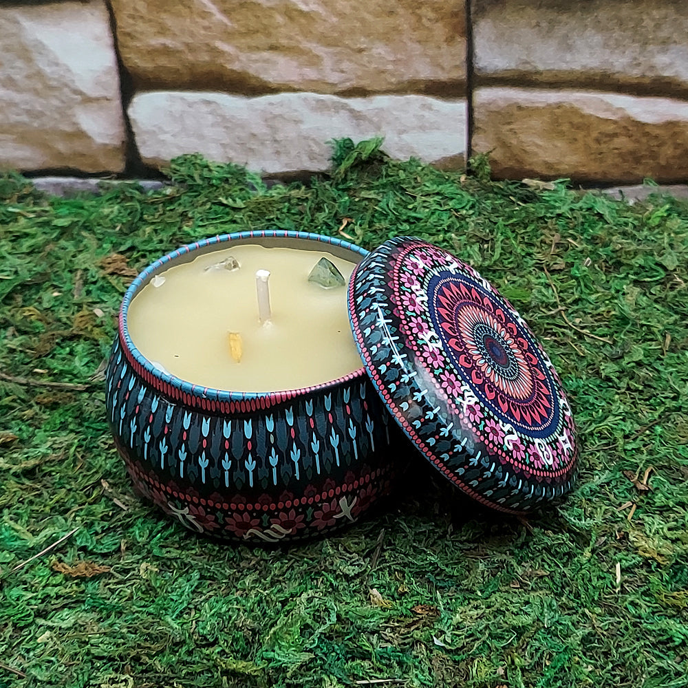 Ritual Tin Candle w/Crystals | Candle | Wiccan Center