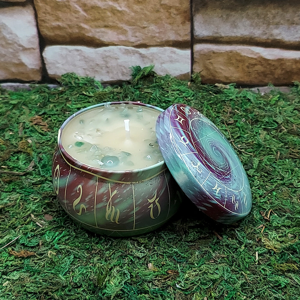 Ritual Tin Candle w/Crystals | Candle | Wiccan Center