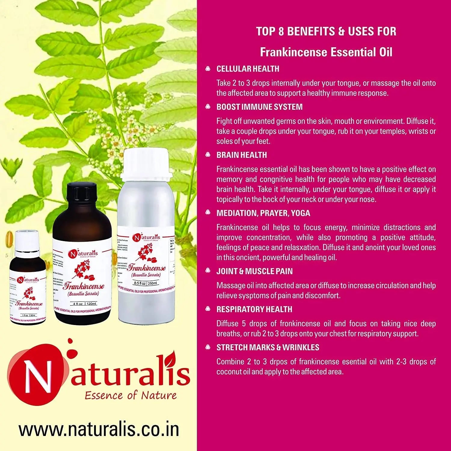 Naturalis Essence of Nature Frankincense Essential Oil | Naturalis | Wiccan Center
