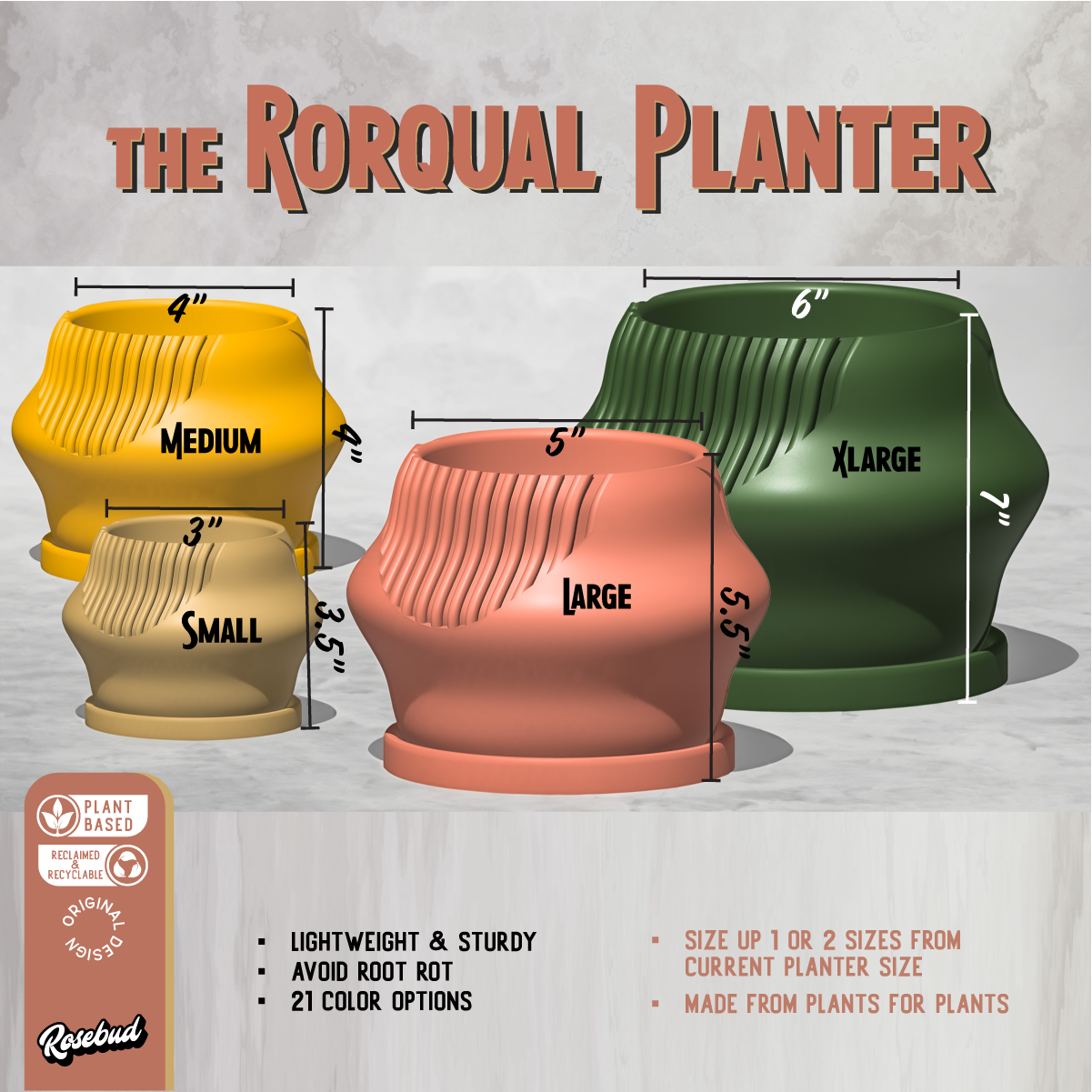 Rorqual Cascade Plant Pot with Drainage | Pots & Planters | Wiccan Center