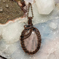 Rose Quartz Wire Wrap Pendant 2.5 Inch