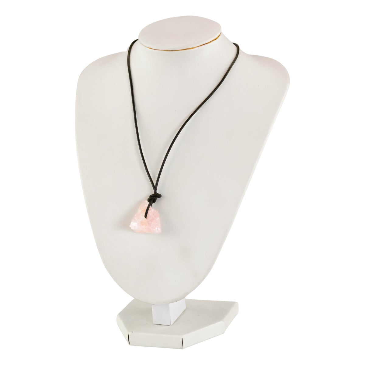 Rose Quartz Leather Cord Necklace