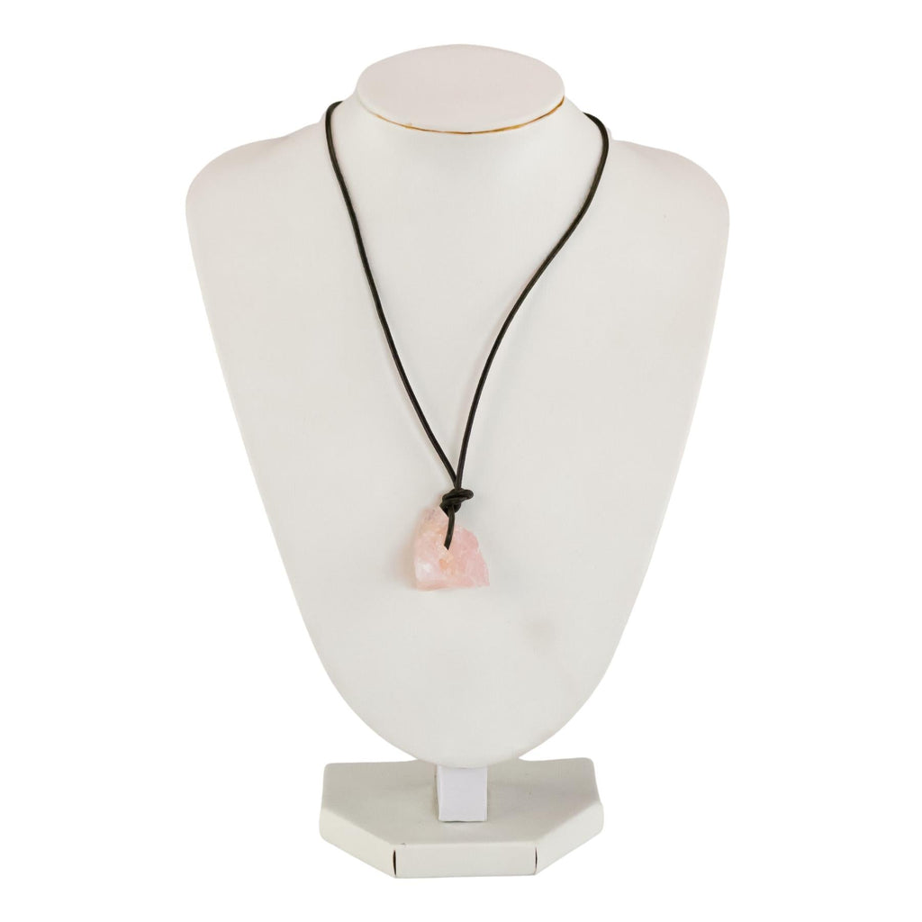 Rose Quartz Leather Cord Necklace | | Wiccan Center