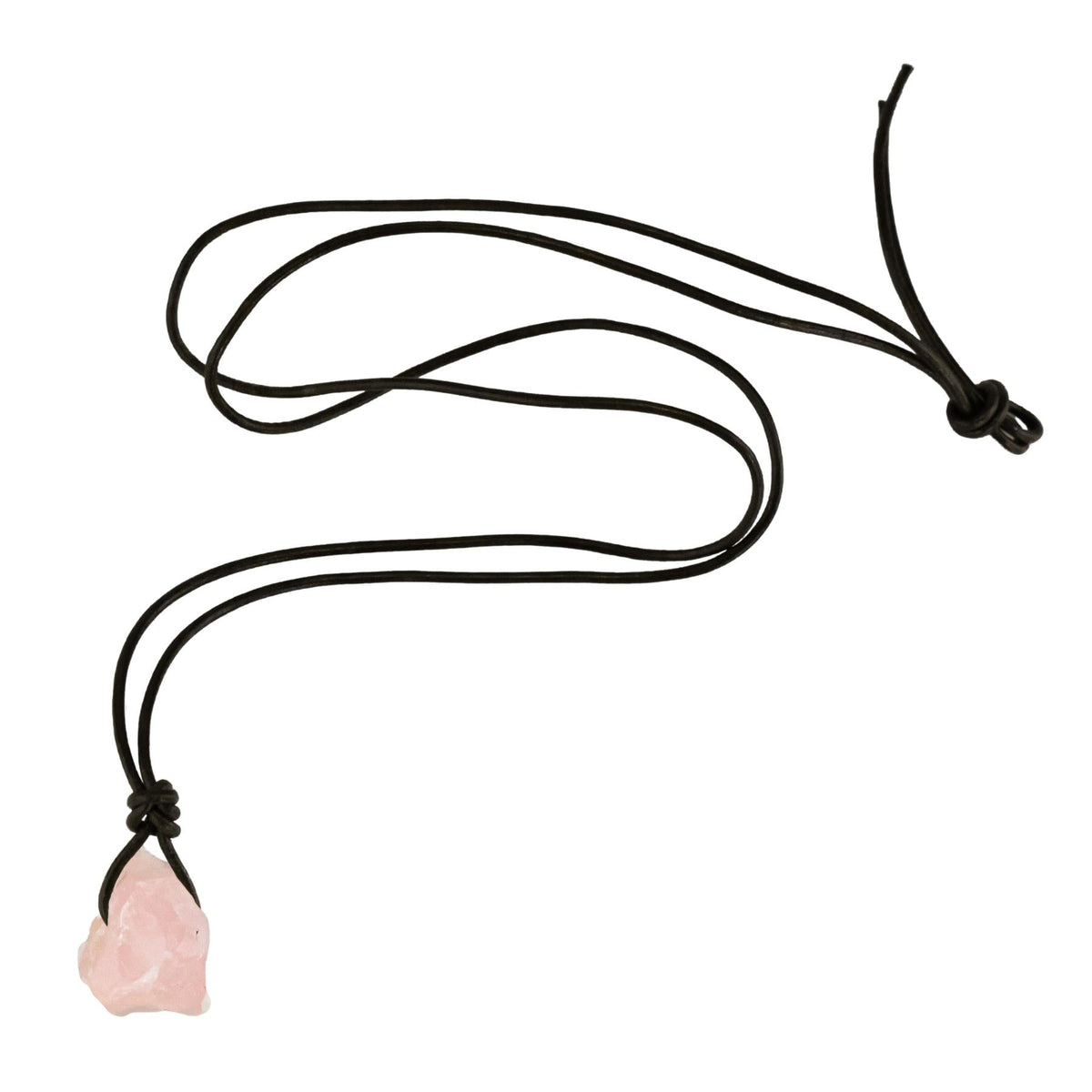 Rose Quartz Leather Cord Necklace