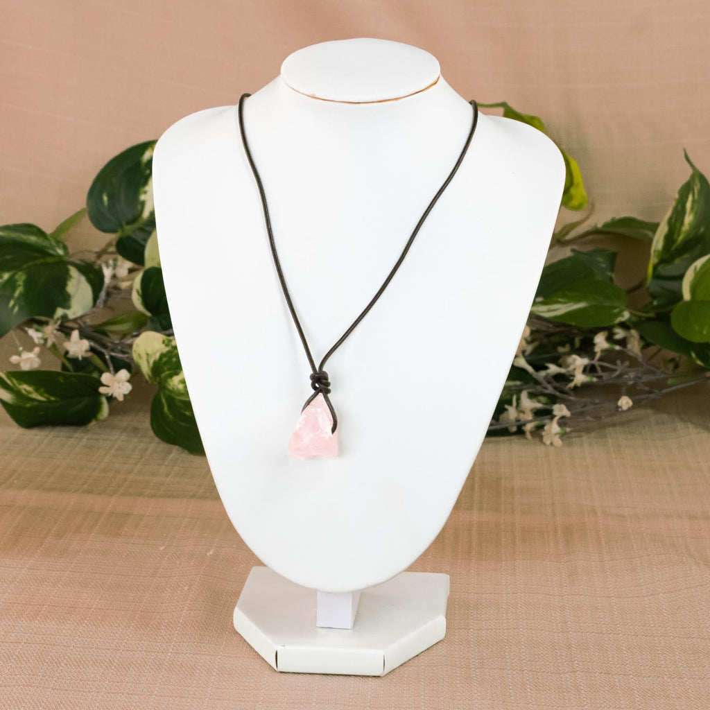 Rose Quartz Leather Cord Necklace | | Wiccan Center