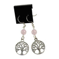 Rose Quartz Tree of Life Earrings | Earring | Wiccan Center