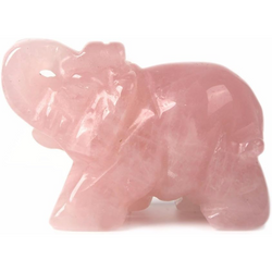 Rose Quartz Elephant (2") | Carvings | Wiccan Center