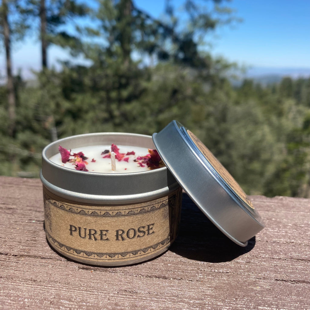 Pure Rose Botanical Candle Travel Tin