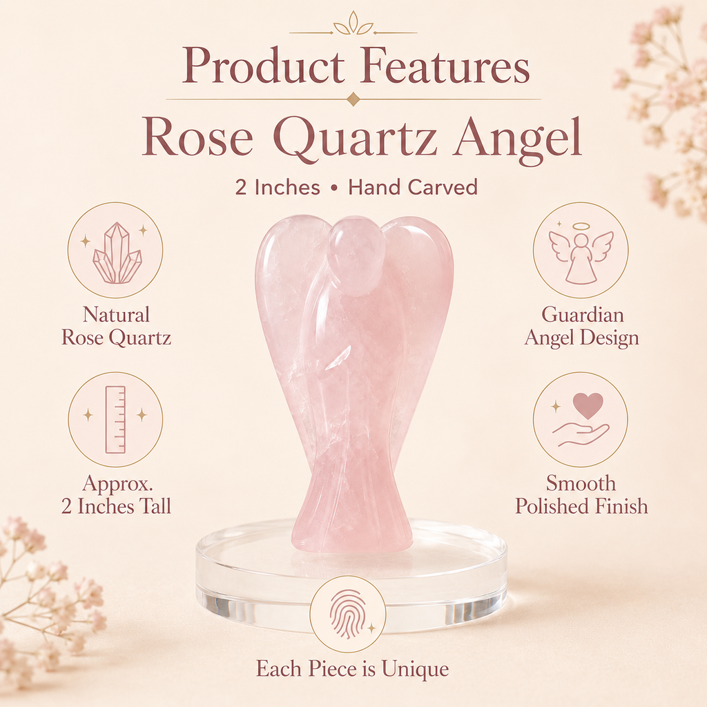 Rose Quartz Crystal Angel Pocket Guardian