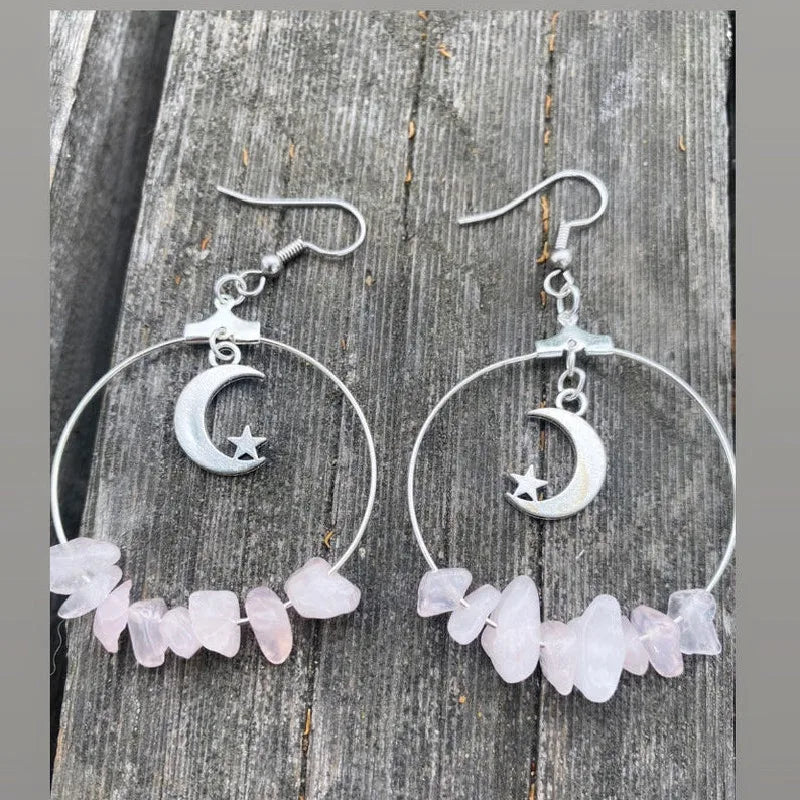 Crystal Crescent Moon Earrings | earrings | Wiccan Center