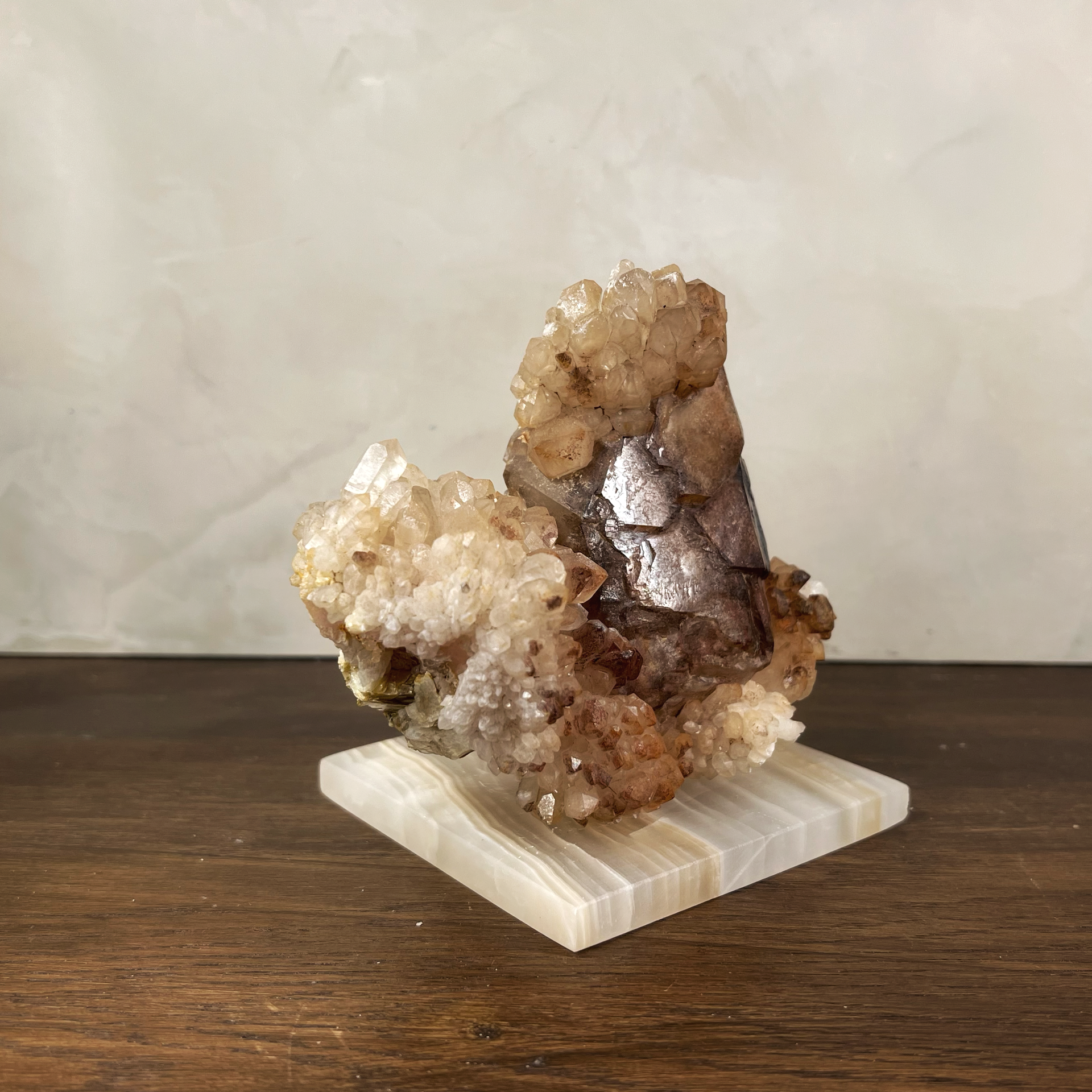 Rose Quartz Hematite Large Cluster