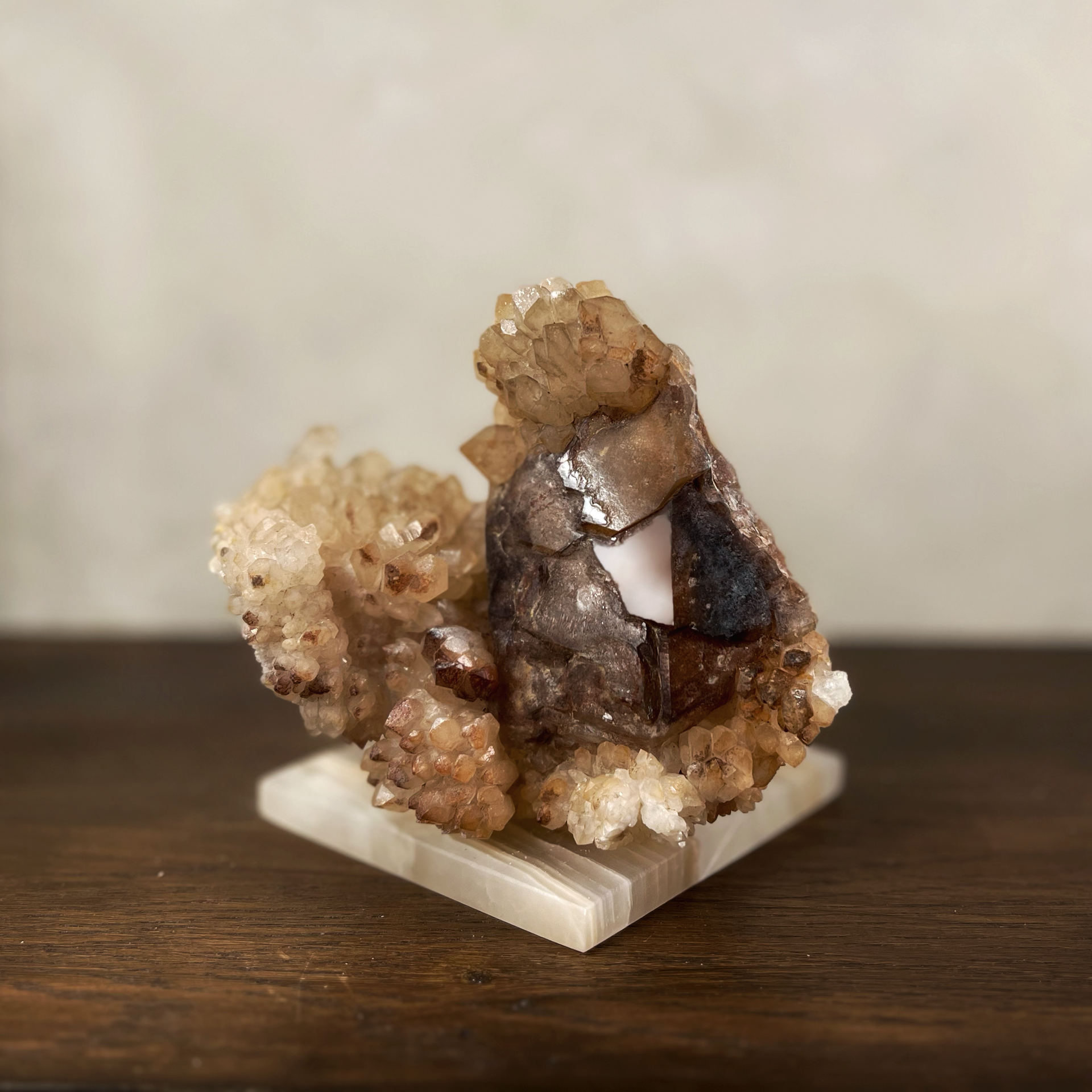 Rose Quartz Hematite Large Cluster
