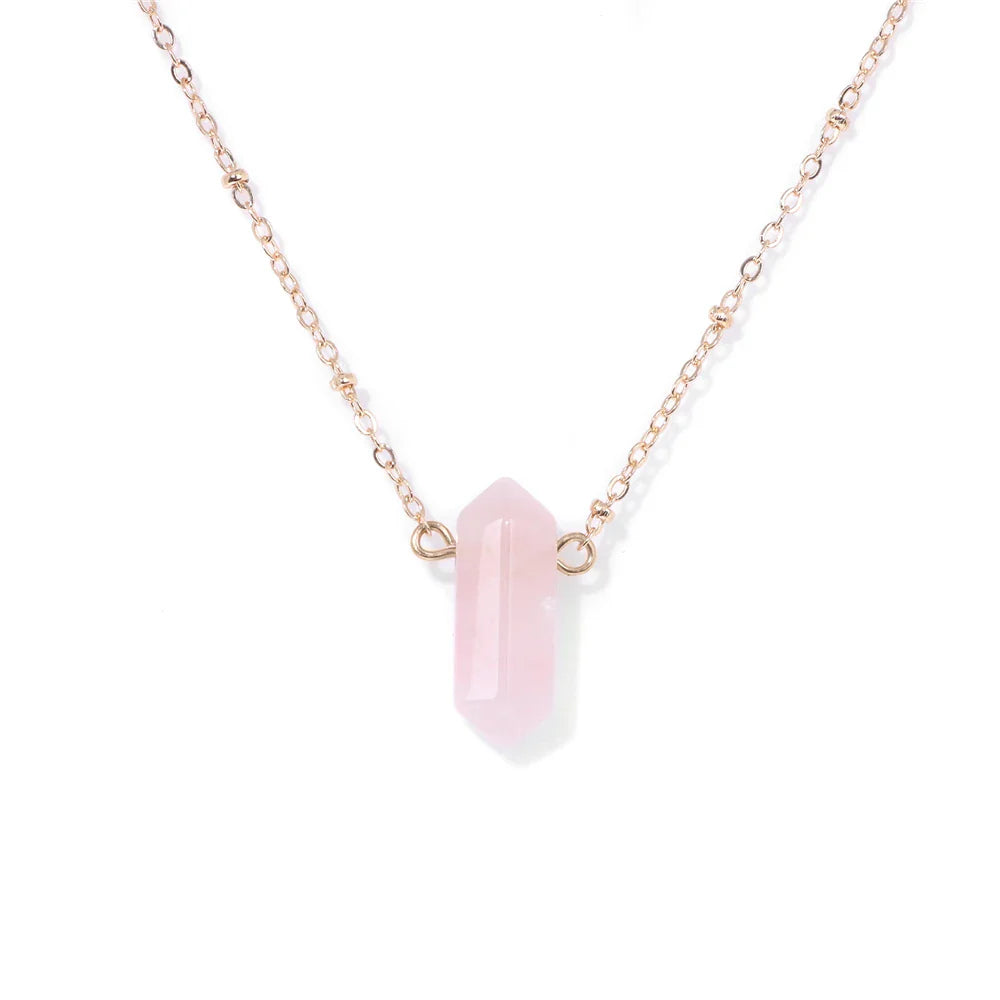 Crystal Hexagon Gold Necklaces | necklace | Wiccan Center