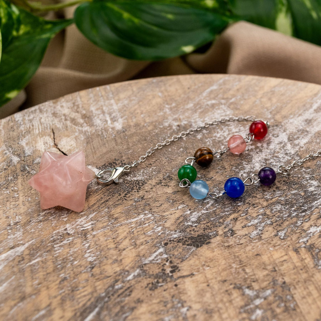 Crystal Merkaba Pendulum with Chakra Stones | | Wiccan Center