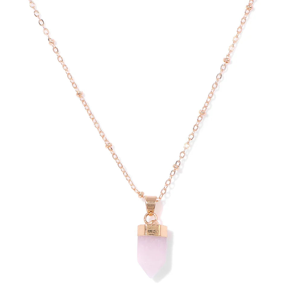 Crystal Point Gold Pendant Necklaces | necklace | Wiccan Center
