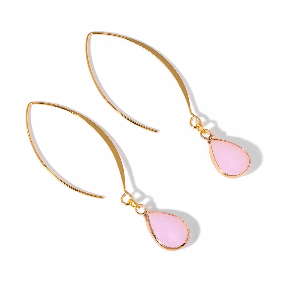 Crystal Faceted Teardrop Gold Earrings | earrings | Wiccan Center