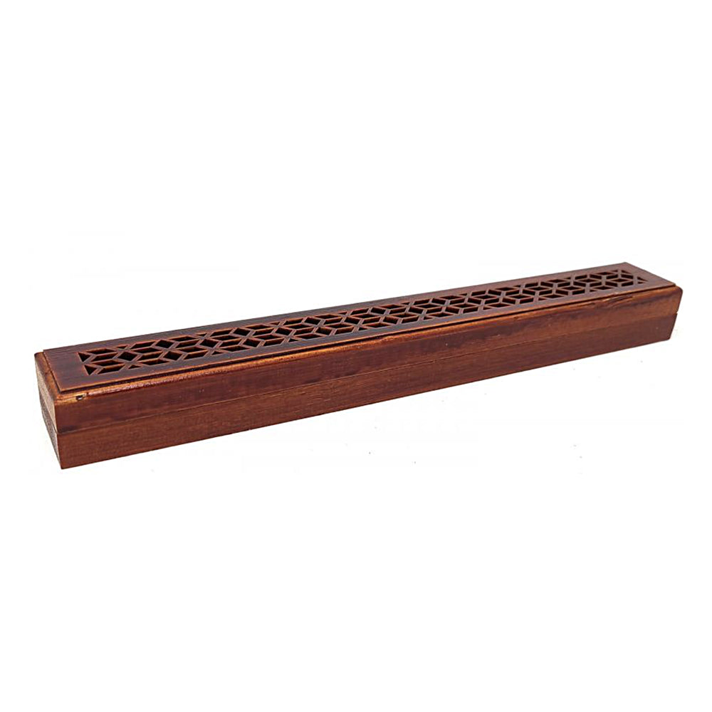 Rosewood Finish Wood Incense Box Burner - Medium | Incense Burner | Wiccan Center