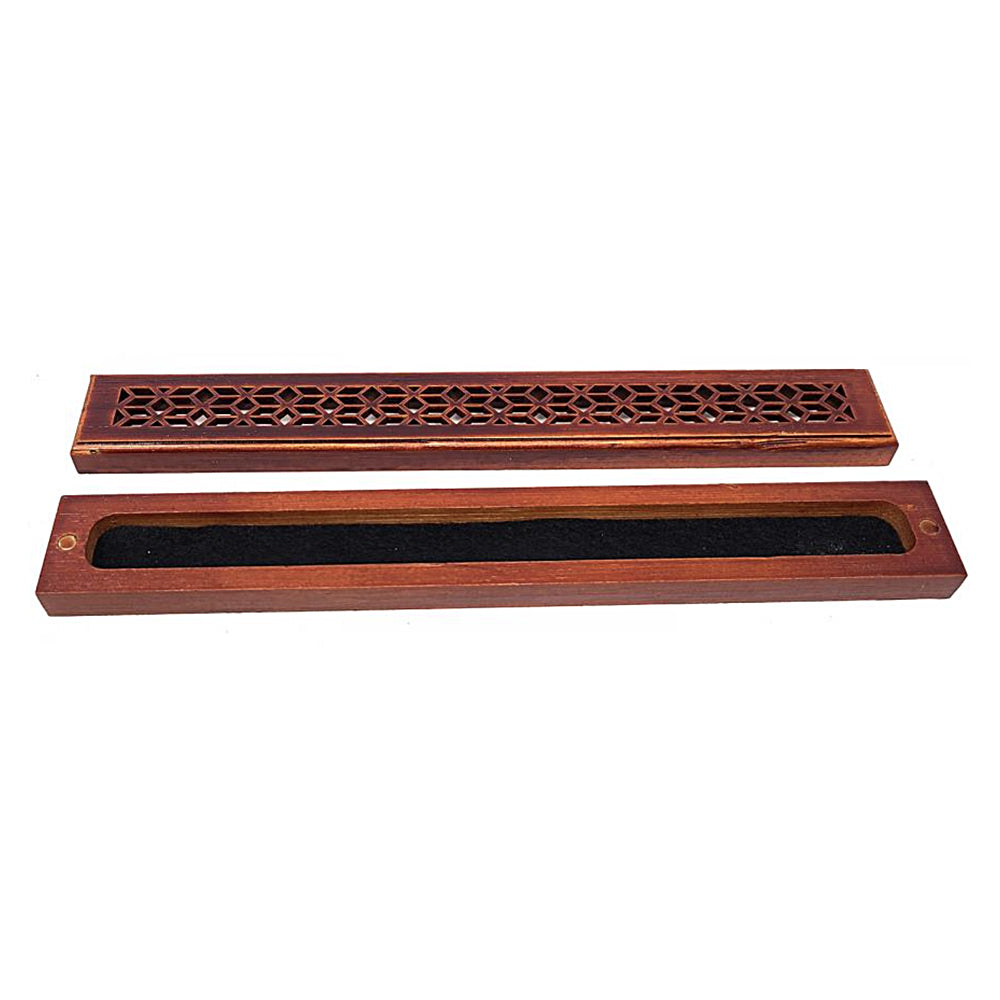 Rosewood Finish Wood Incense Box Burner - Medium | Incense Burner | Wiccan Center