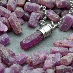 Rough Ruby Pendant | Jewelry > Necklaces > Fossils & Geology > Quartz | Wiccan Center