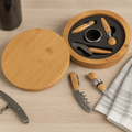 Round Bamboo 4 Piece Wine Tool Set