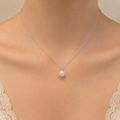 Single Pearl Drop Necklace with Swarovski Clasp