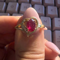 Ruby Heart Halo Ring | Rings | Wiccan Center