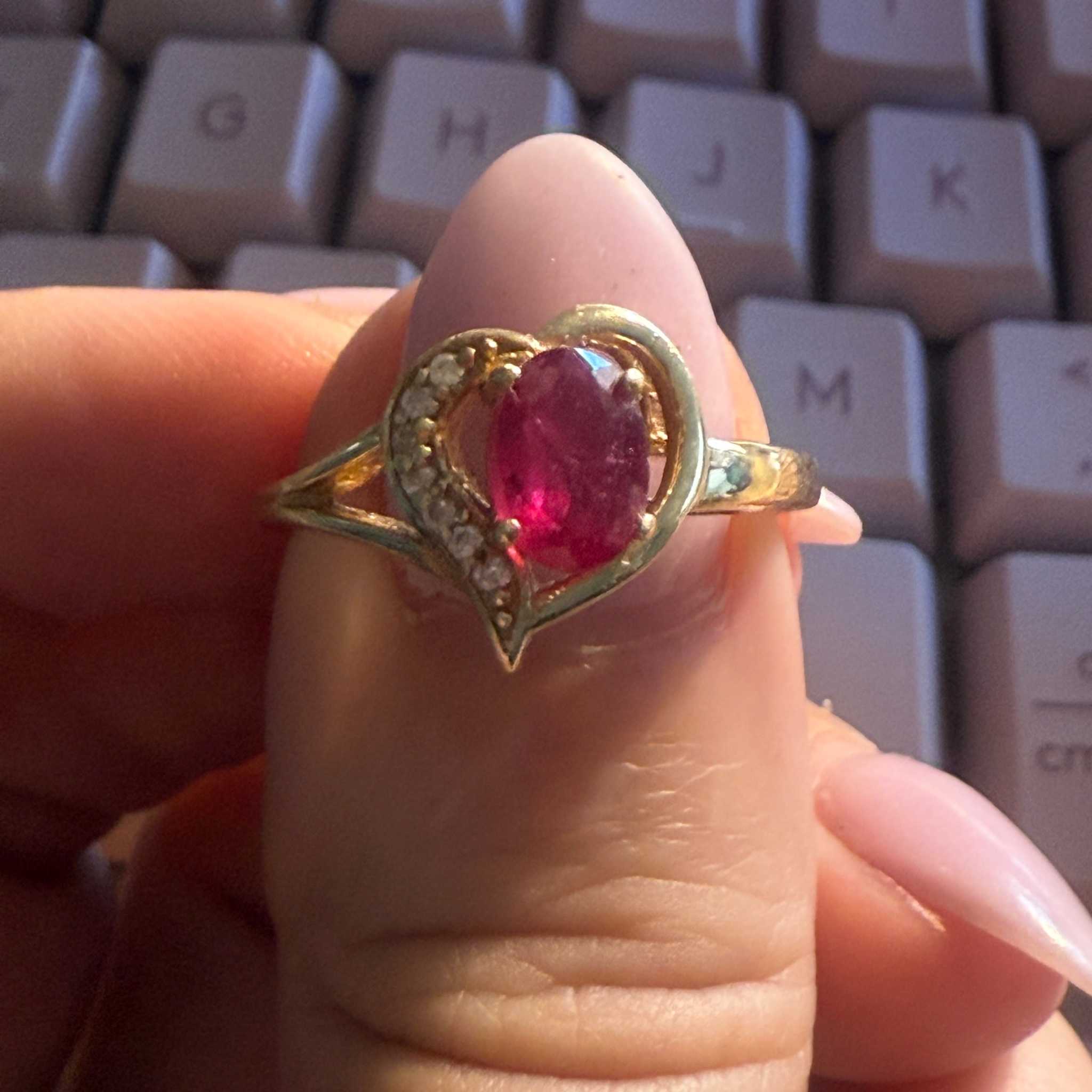 Ruby Heart Halo Ring | Rings | Wiccan Center