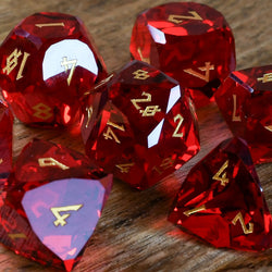 Ruby Multifaceted Glass Dice Set | Stone/Glass | Wiccan Center