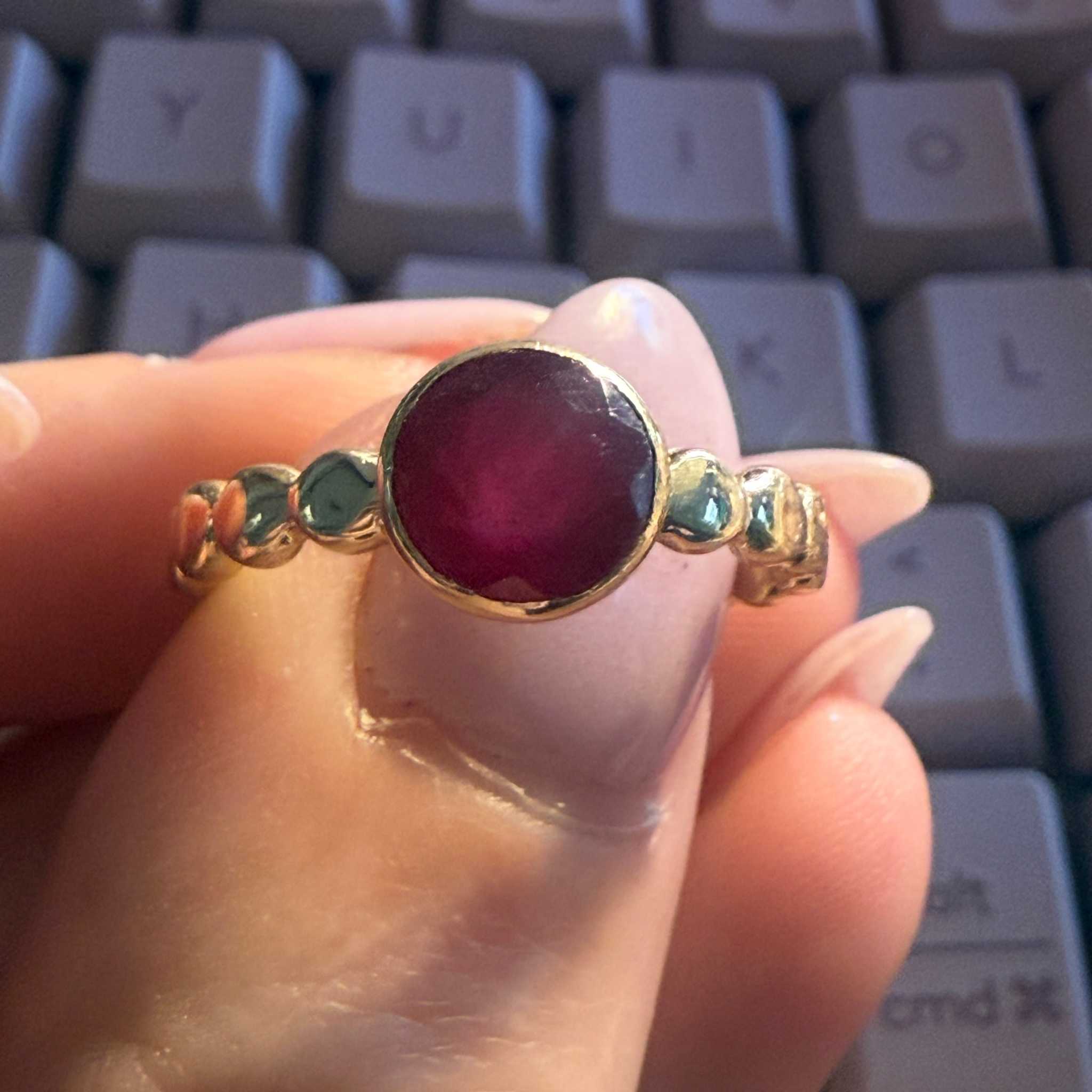 Ruby Pebble Band Ring | 18k Gold Vermeil | Rings | Wiccan Center