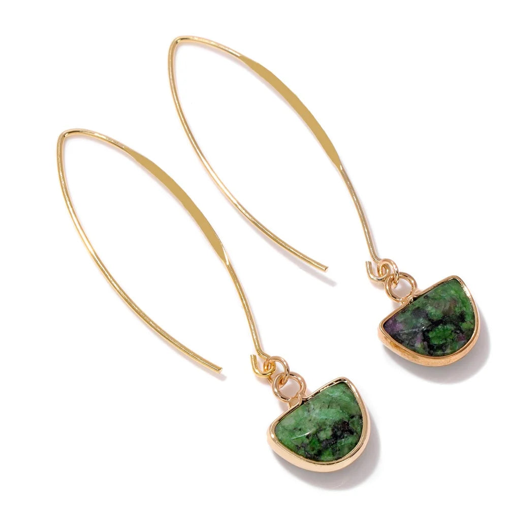 Crystal Faceted Teardrop Gold Earrings | earrings | Wiccan Center