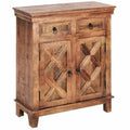 Rustic X Two Drawers Wood Accent Cabinet | Accent Cabinets | Wiccan Center