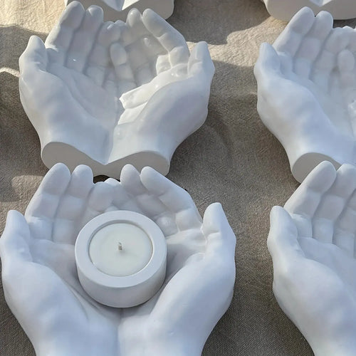 1pc Hand Plaster Mold for Resin Casting and DIY Crafts - Jewelry Storage, Candle Holder, Succulent Pot - Home Decor Gift | | Wiccan Center