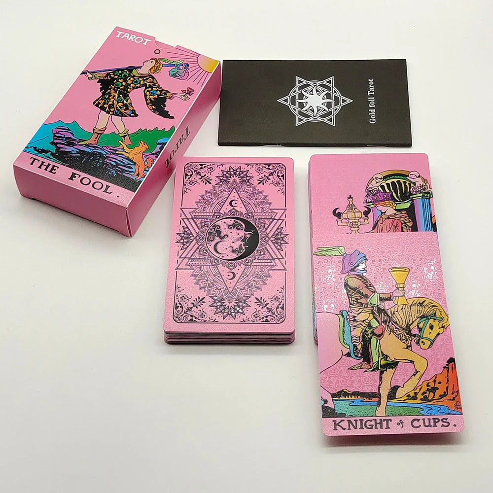Cost Worthy Luxe Gold Foil Tarot Deck With Nice Plastic Package Board Game of Oracle Cards For Beginners | | Wiccan Center