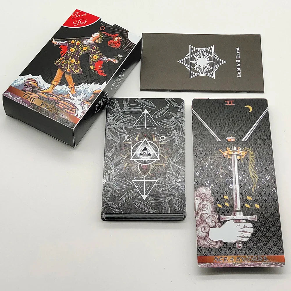 Cost Worthy Luxe Gold Foil Tarot Deck With Nice Plastic Package Board Game of Oracle Cards For Beginners | | Wiccan Center
