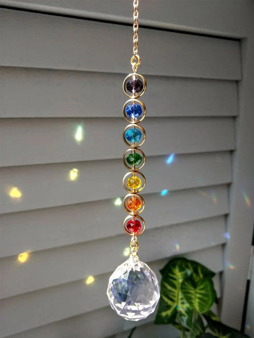 1pc Crystal Suncatcher Mobile Meditation Home Decor Rainbow Maker Prism Suncatcher (Rainbow and Fantasy) | | Wiccan Center