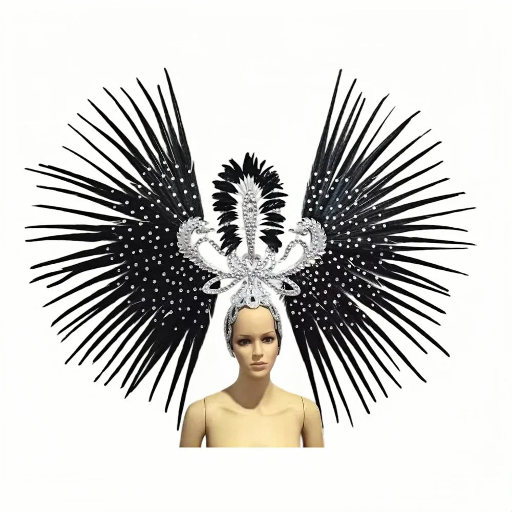 The Stardust Tropicana Samba Crown – Feather & Rhinestone Stage Headdress | Headdress | Wiccan Center