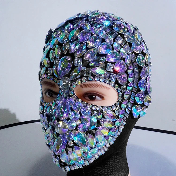 Super Shiny Rhinestone Full Face Headwear Mask | Masks | Wiccan Center