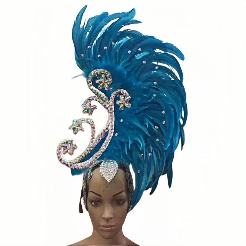 The Stardust Royal Plume – Feathered Carnival & Cabaret Stage Headdress | | Wiccan Center
