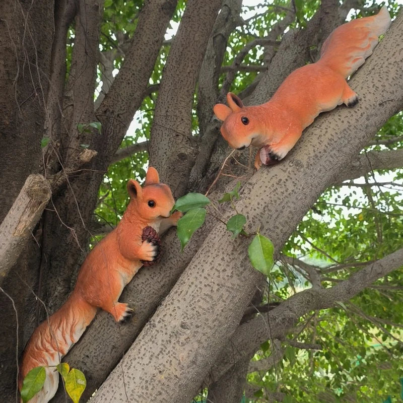 Squirrel Figurine Statues Tree Climber Sculpture Hanging Tree Garden Statue Hugger Decorations Outdoor Gifts Garden Decor Resin | | Wiccan Center
