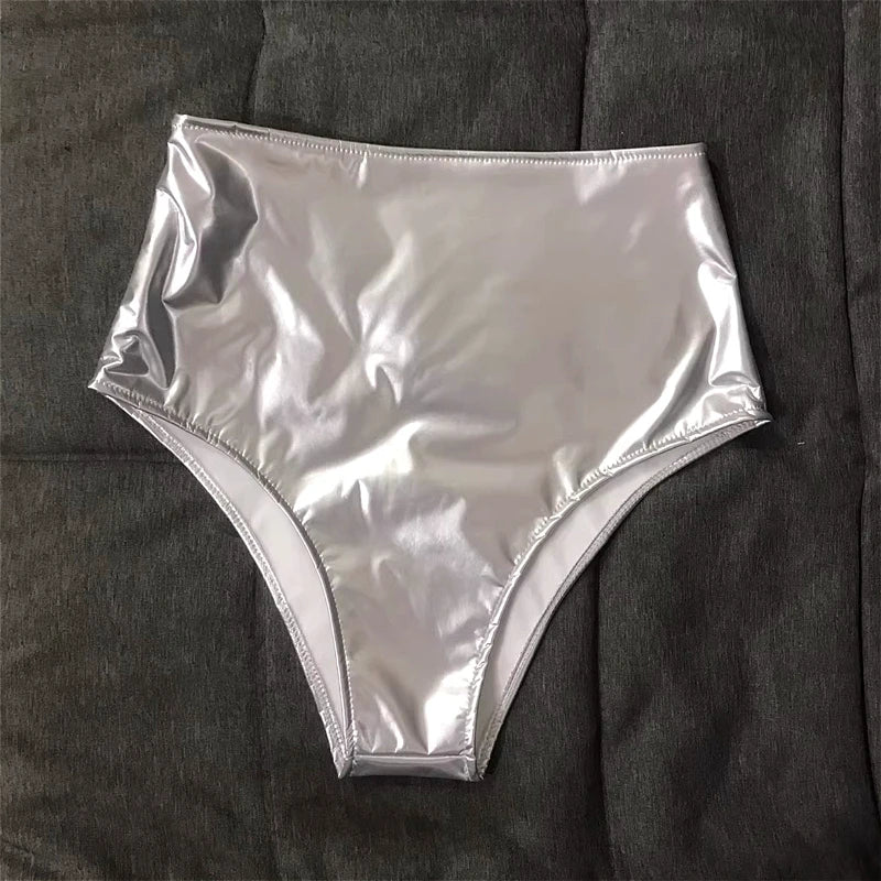 The Stardust Spotlight High-Waist Shorts – Glossy Patent Leather Showgirl Hot Pants | Costume Bottoms | Wiccan Center