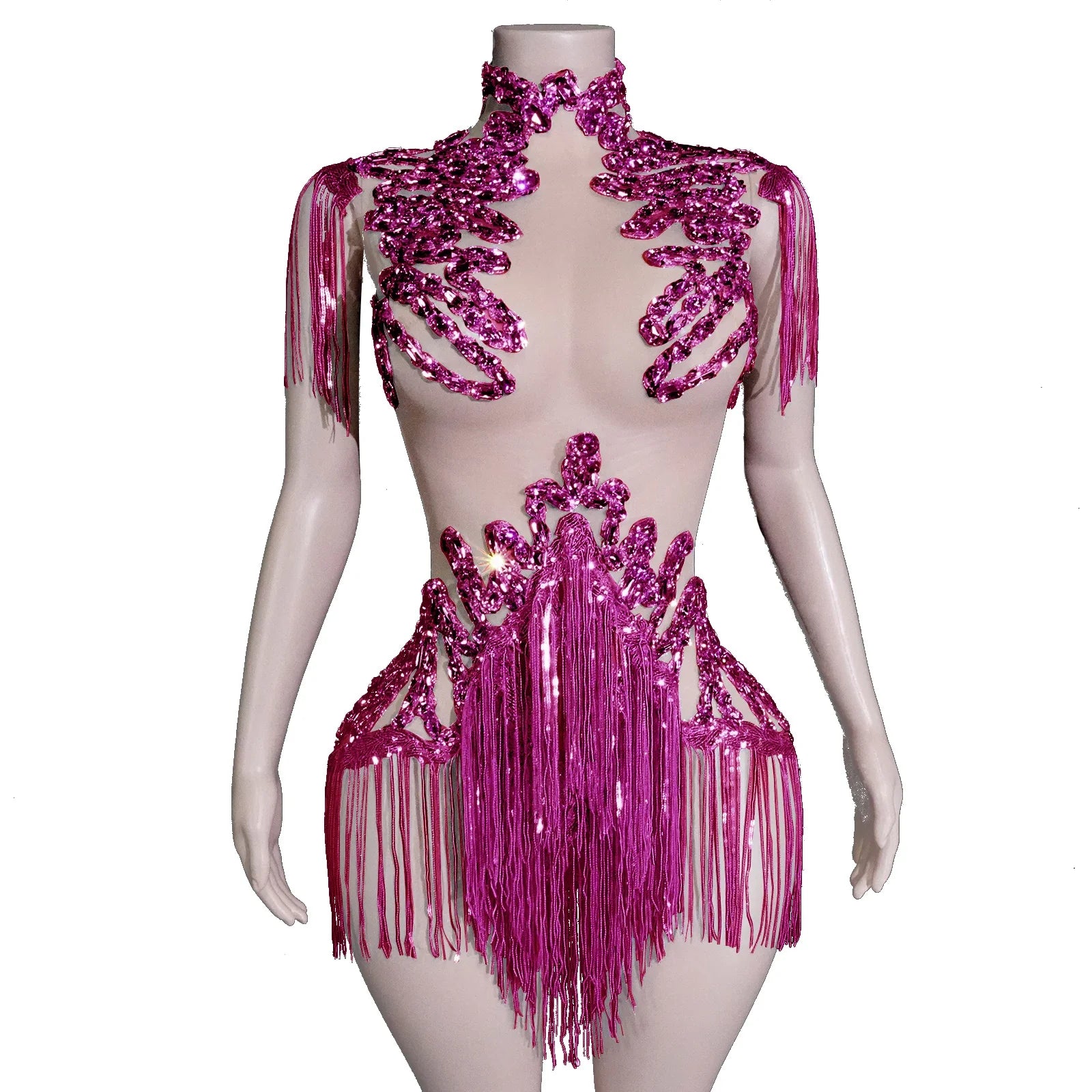 The Stardust Midnight Cabaret Bodysuit – Luxury Rhinestone & Mesh Showgirl Costume | Bodysuit | Wiccan Center