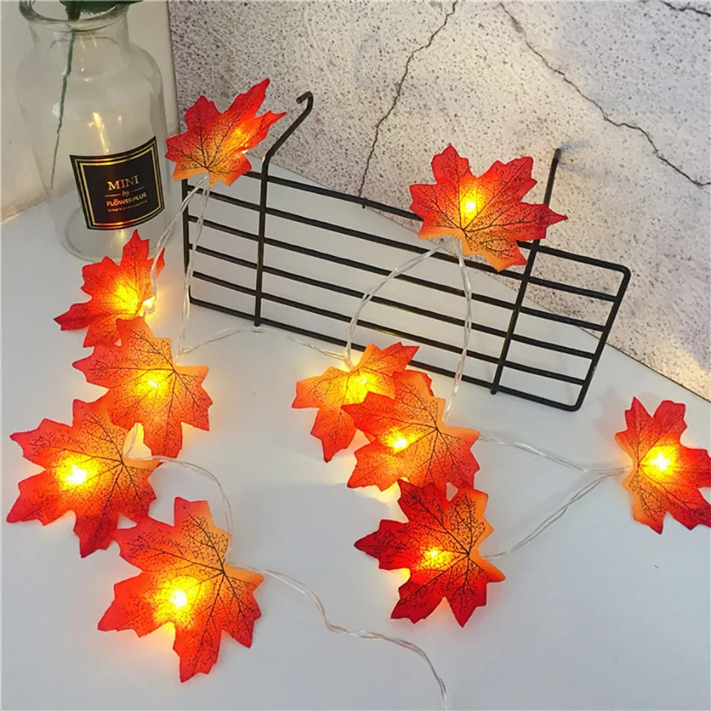 Halloween Maple Leaf String Lights 2/3/6M Garland Decoration | | Wiccan Center