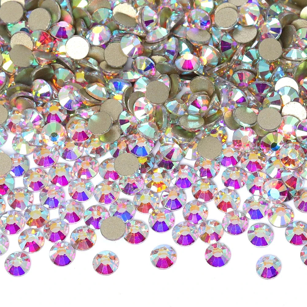 SS3-SS30 Gold Bottom Flat Back Glass High Quality Crystal Rhinestones | Non-Hotfix | Wiccan Center