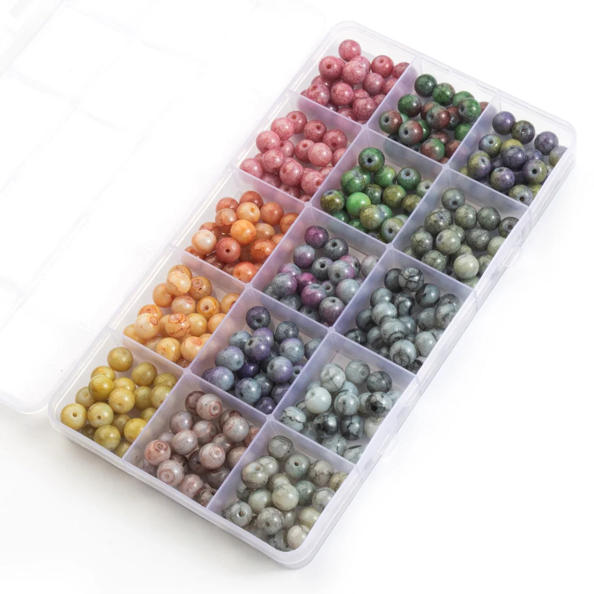 Glass Beads Bracelet Making Kits 28 Colors 8mm Crystal Beads Round Gemstone Stone Beads with Accessories for Jewelry Making DIY | | Wiccan Center