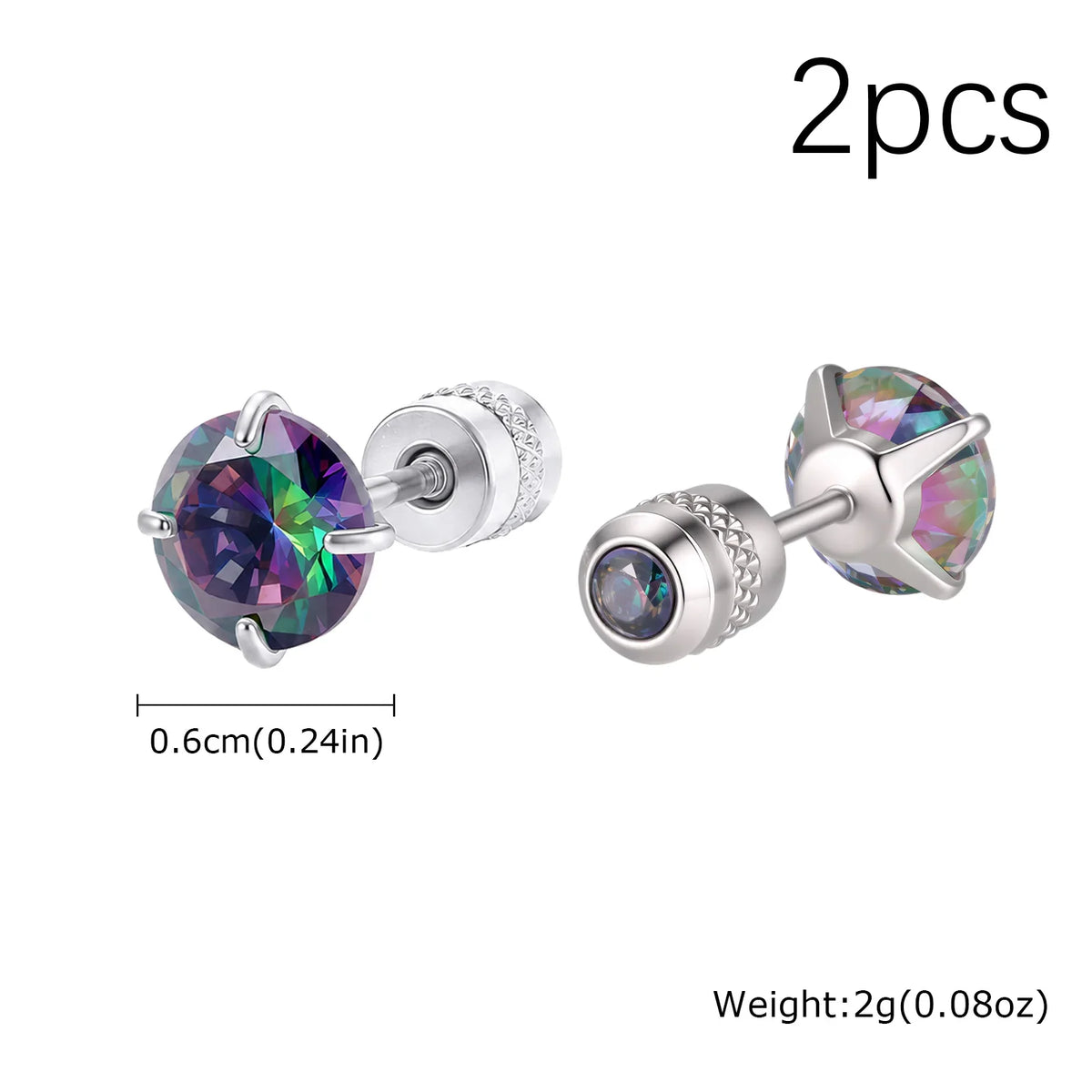 CZ Stud Earrings for Men Women,Hypoallergenic Stainless Steel Round Cubic Zirconia Stud Earrings,Body Piercing Jewelry | | Wiccan Center