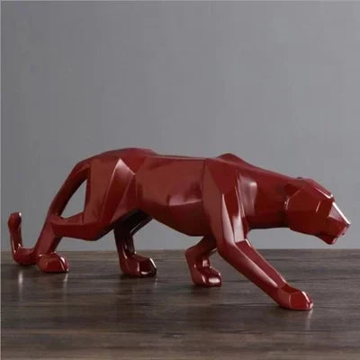 Home Decor Panther Statue Animal Figurine Abstract Geometric Style Resin Leopard Sculpture Home Office Desktop Decoration Crafts | | Wiccan Center