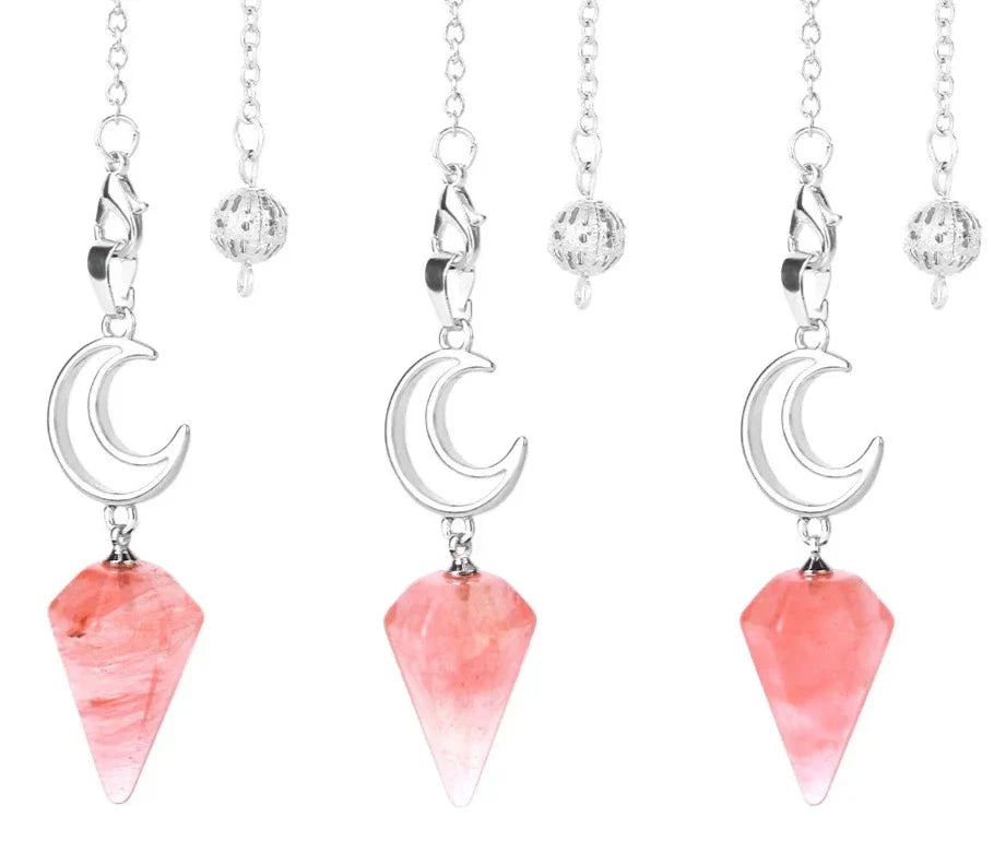 Crystal Crescent Moon Pendulums | Pendulums | Wiccan Center