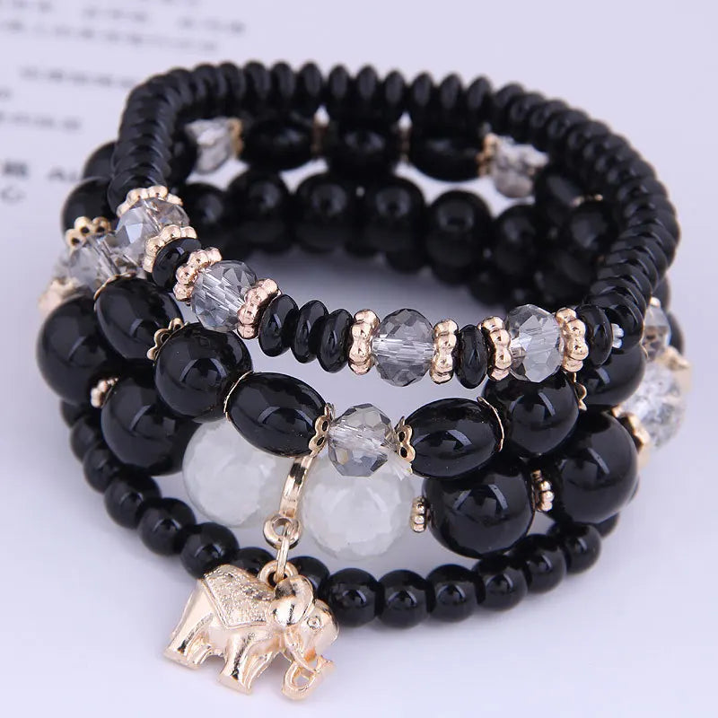 DIEZI Ethnic Bohemian Multicolor Crystal Beads Strand Bracelets Women Men Heart Tree Of Life Charm Bracelet Pulseira Feminina